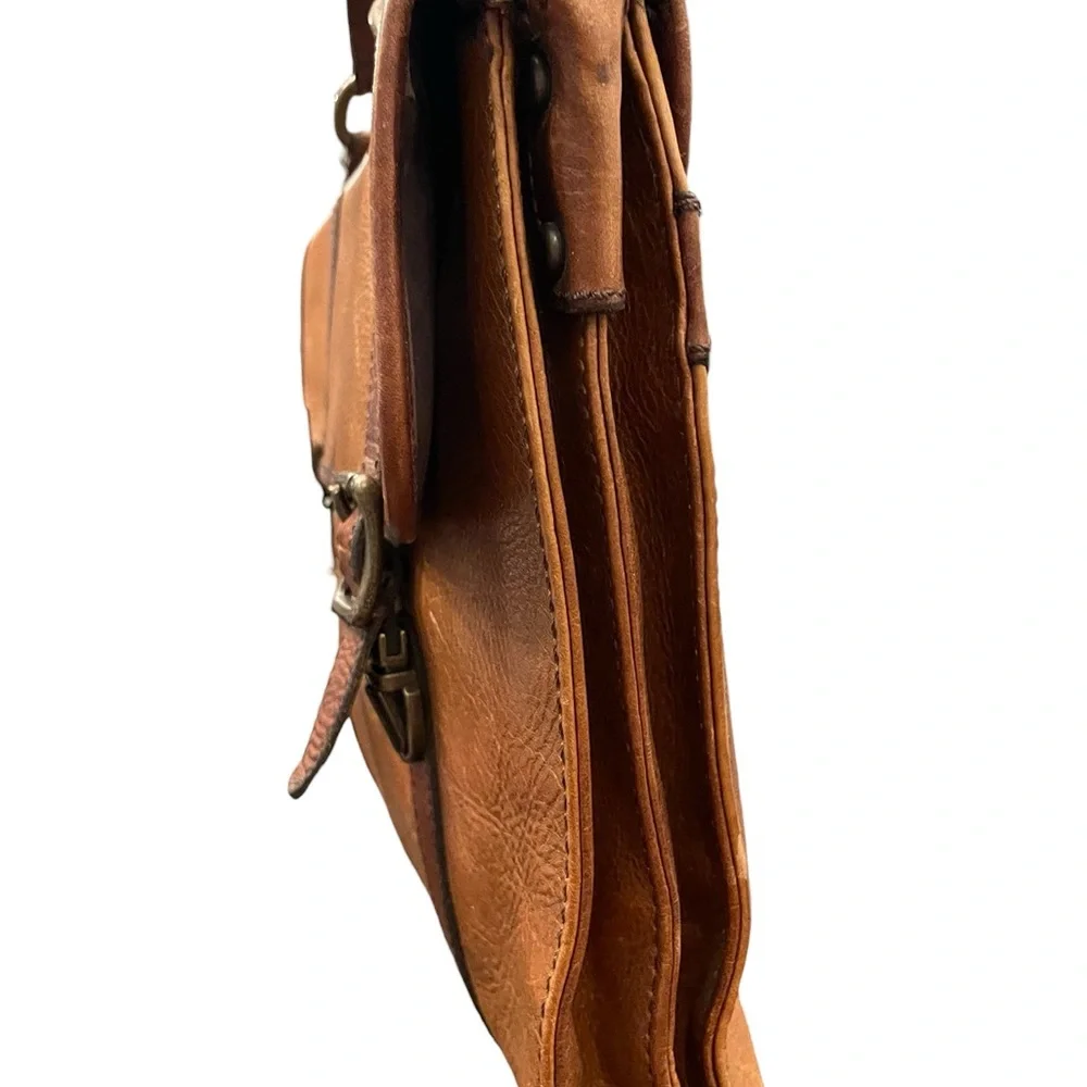 Fossil Vintage Weekender Large Distressed Brown Leather Satchel Bag‎ Travel